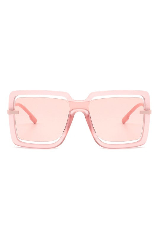 Oversize Square Large Cut-Out Fashion Sunglasses