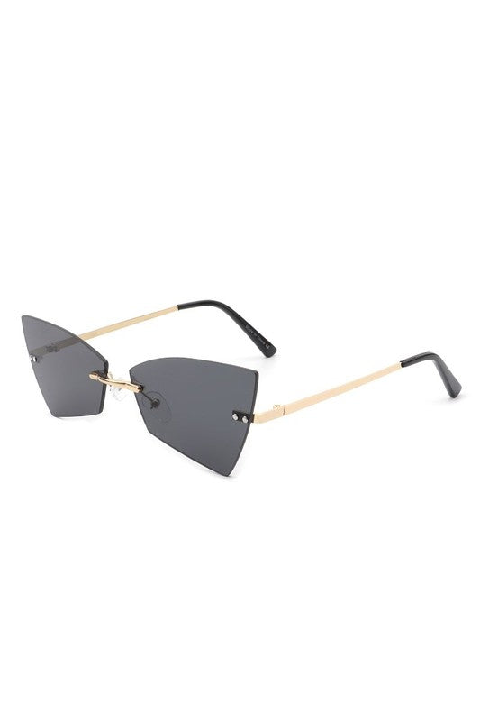 Rimless Geometric Triangle Fashion Sunglasses