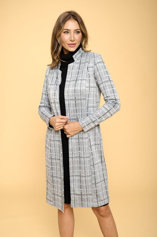 Plaid Open Coat