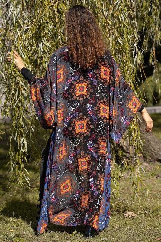 Aurora Open Front Long Kimono