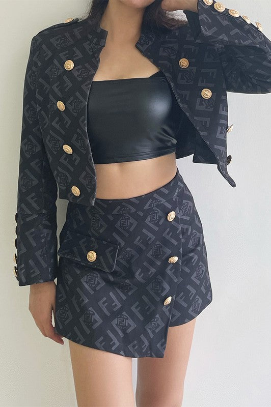 All Over Print Blazer Set