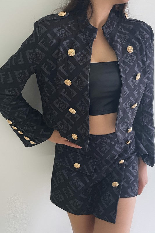 All Over Print Blazer Set