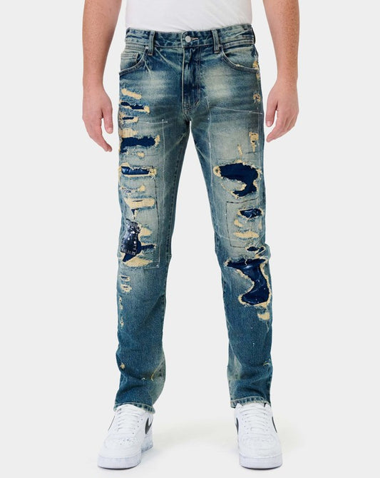 BORO REPAIR STRAIGHT DENIM