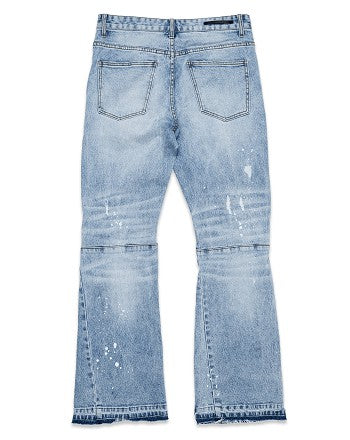 Knee Destroyed Slim FLare Rip Denim Pants