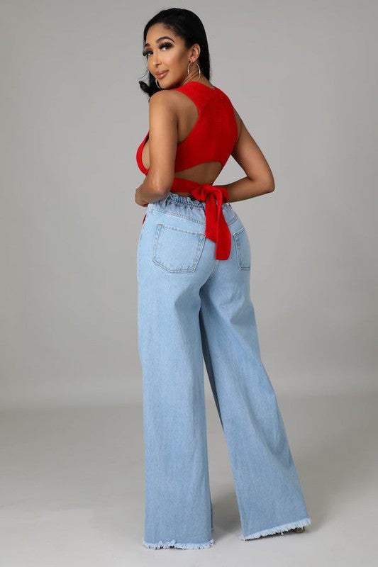 Vintage Wide Led Jean in Light Denim