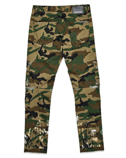 Men's Camo Multi Cargo Slim Straight Pants