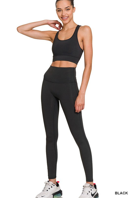 ATHLETIC RACERBACK TANK TOP & LEGGINGS SET