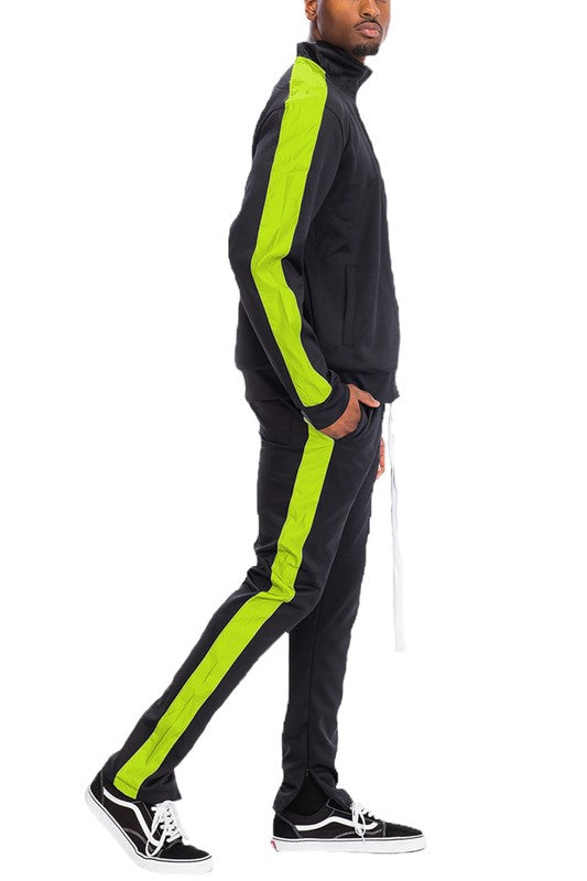 Men's Single Stripe Solid Track Suit