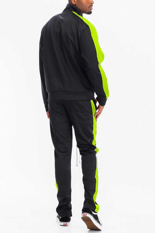 Men's Single Stripe Solid Track Suit