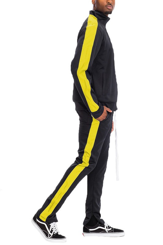 Men's Single Stripe Solid Track Suit