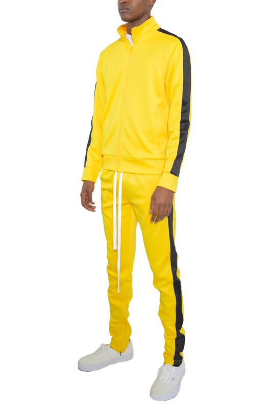 Men's Single Stripe Solid Track Suit