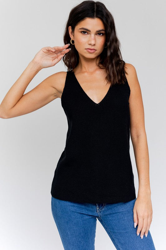 FRONT AND BACK DEEP V NECK TANK TOP