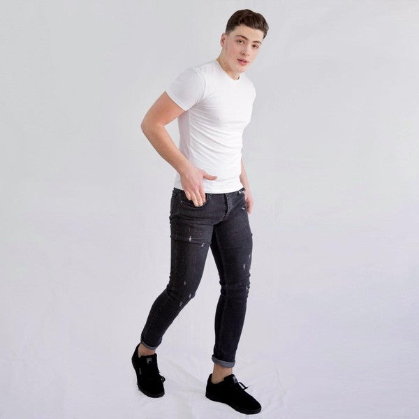 Men Slim Fit Jeans Grey