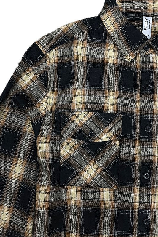 Full Plaid Checkered Flannel Long Sleeve