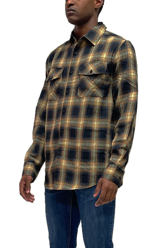 Full Plaid Checkered Flannel Long Sleeve