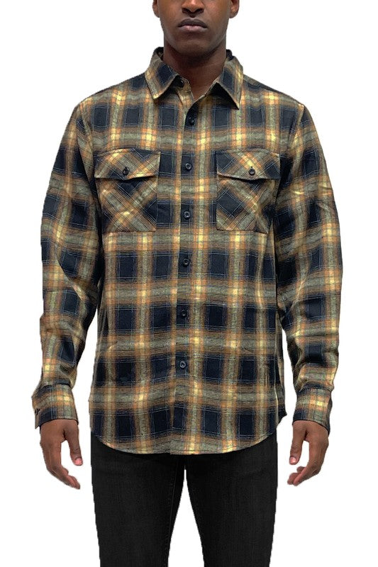 Full Plaid Checkered Flannel Long Sleeve