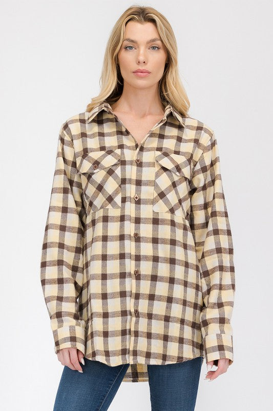 Women's Boyfriend Long Sleeve Flannel Shirt