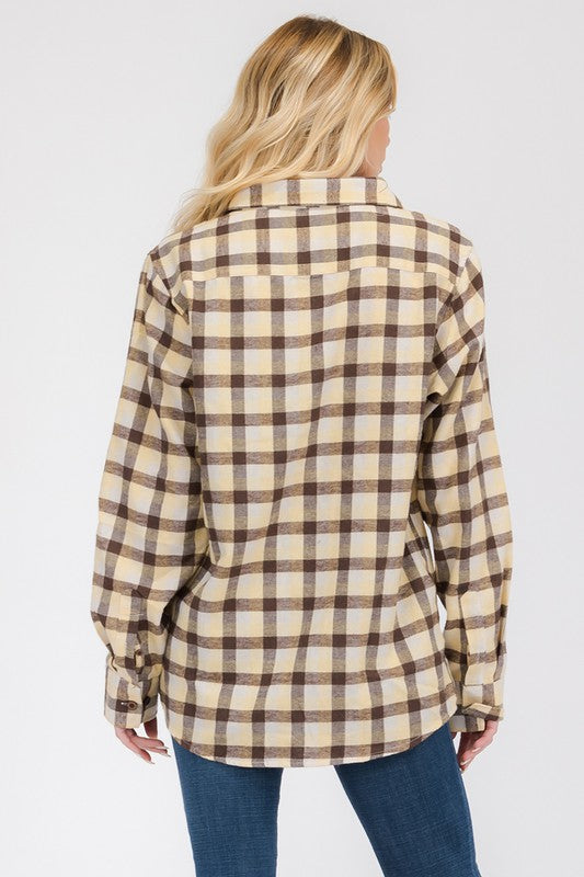 Women's Boyfriend Long Sleeve Flannel Shirt