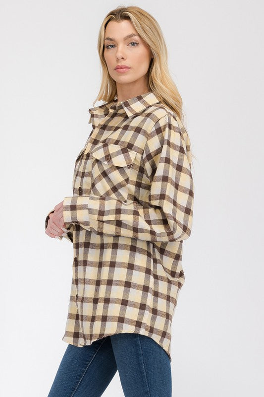 Women's Boyfriend Long Sleeve Flannel Shirt