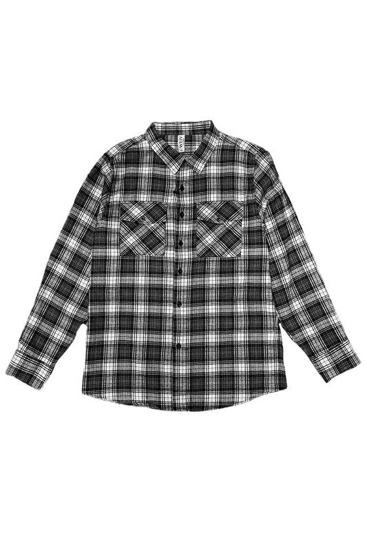 Women Boyfriend Oversize Plaid Flannel Long Sleeve