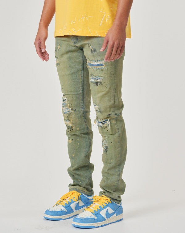 Men's Slim Fit Rip Denim