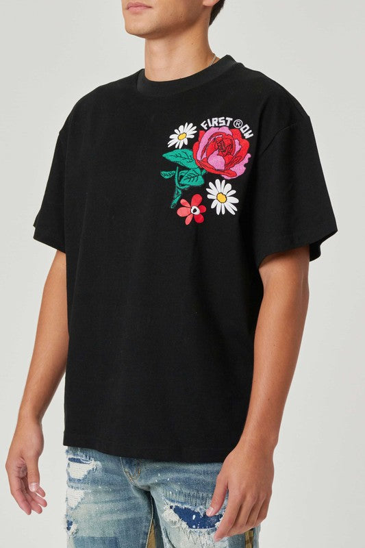 FLOWER EMBO/PUFF TEE