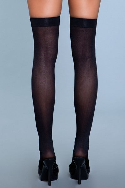 Opaque Nylon Thigh Highs