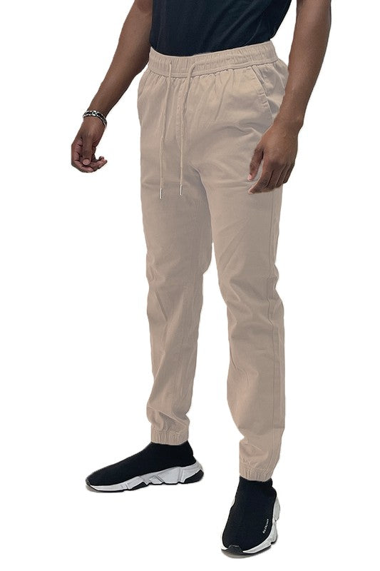 Men's Solid Stretch Cargo Jogger Pant