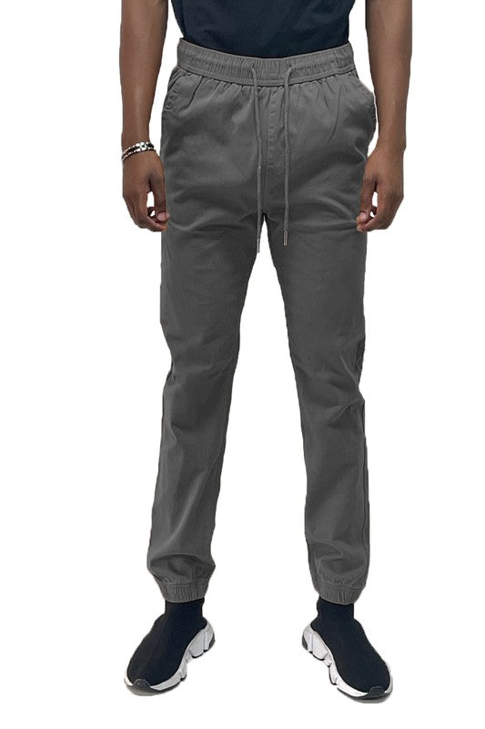 Men's Solid Stretch Cargo Jogger Pant