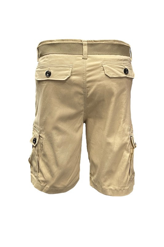 Weiv Mens Belted Cargo Shorts with Belt