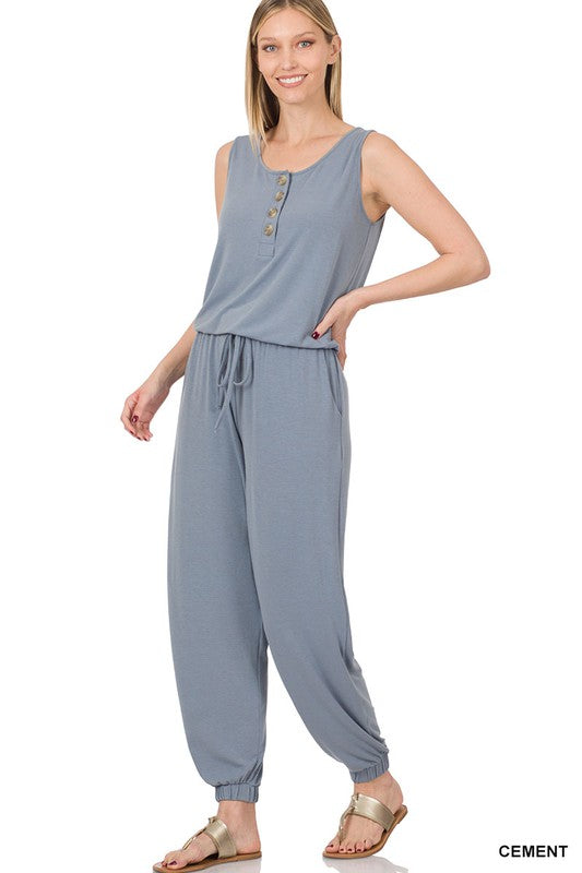 SLEEVELESS JOGGER JUMPSUIT