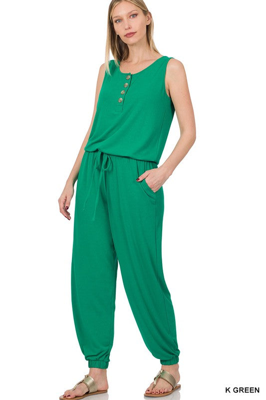 SLEEVELESS JOGGER JUMPSUIT