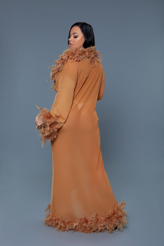 Glamour Boa Feather Trim Robe