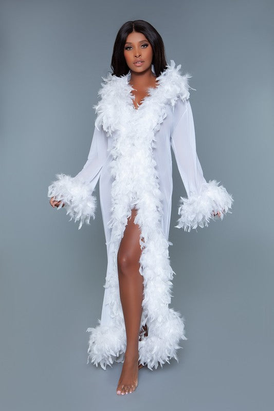 Glamour Boa Feather Trim Robe