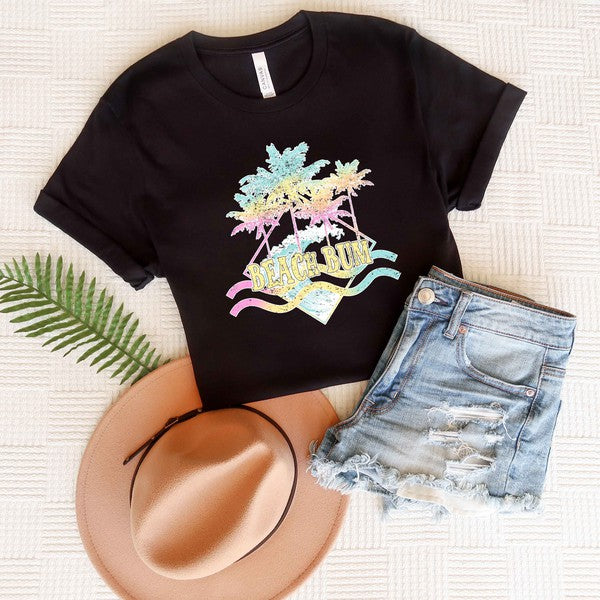 Beach Bum Distressed Short Sleeve Graphic Tee