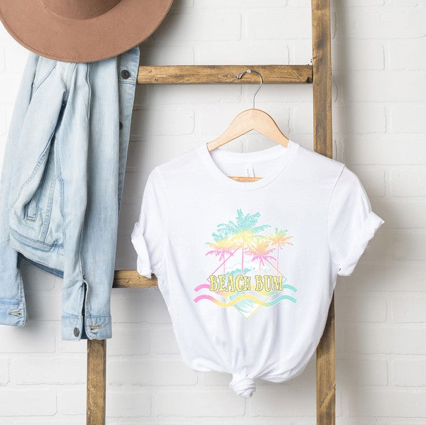 Beach Bum Distressed Short Sleeve Graphic Tee