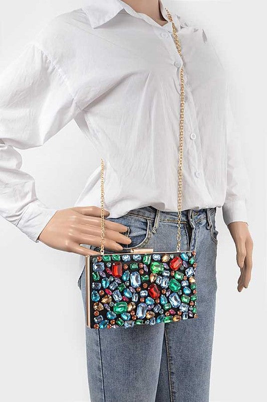 Bejeweled Crystal Iconic Box Clutch