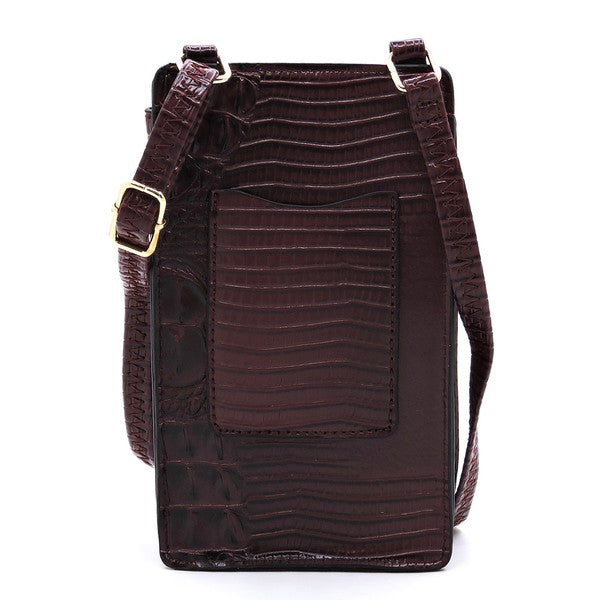 Croc Alligator Crossbody Bag Cell Phone Purse