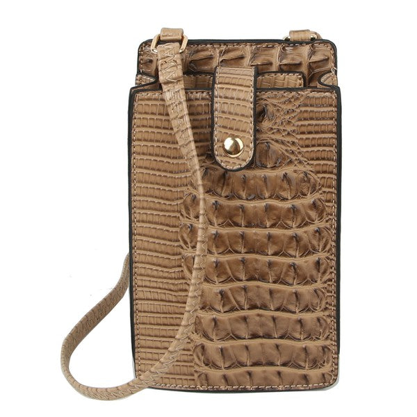 Croc Alligator Crossbody Bag Cell Phone Purse