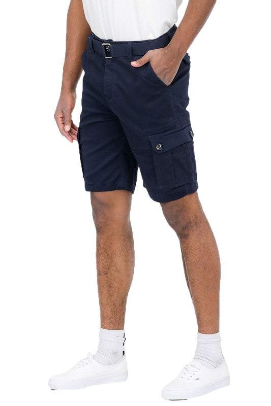 Weiv Mens Belted Cargo Shorts with Belt