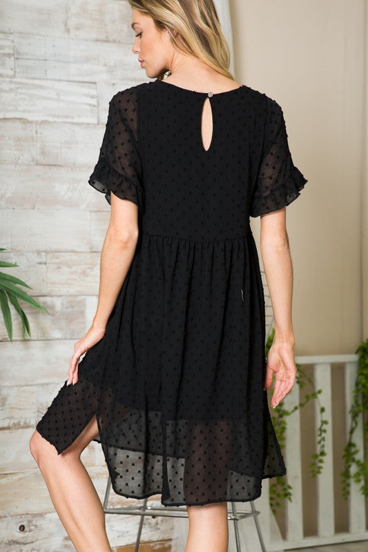 Swiss Dot Chiffon Dress