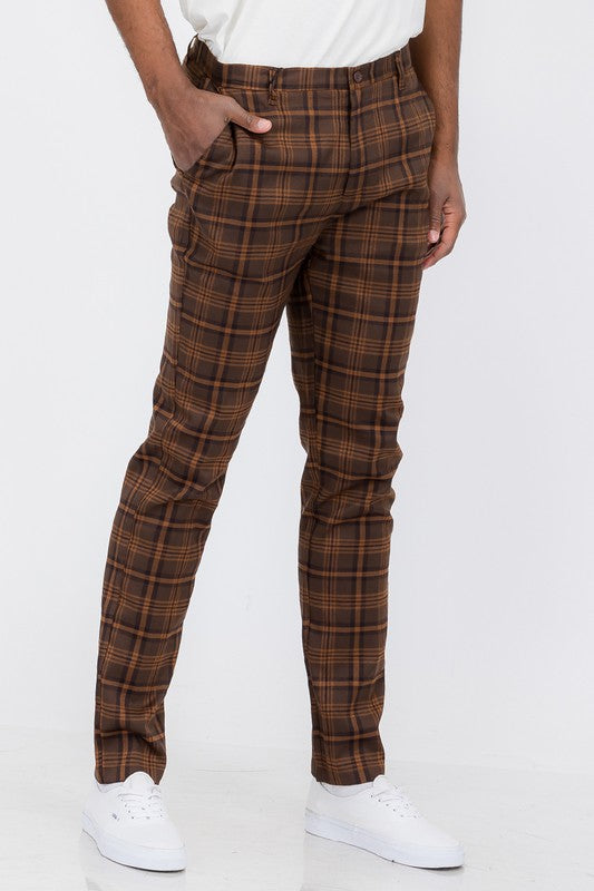 Men's Plaid Trouser Pants