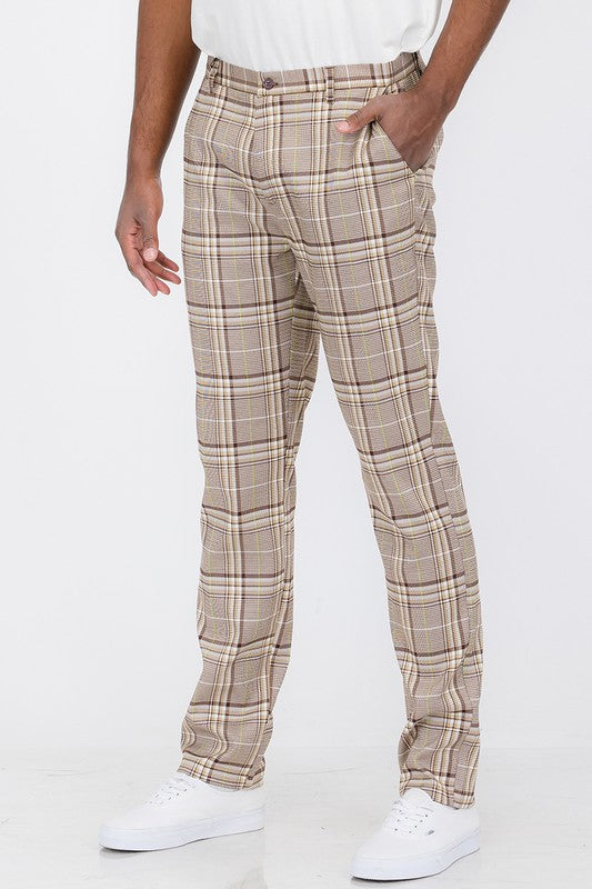 Men's Plaid Trouser Pants