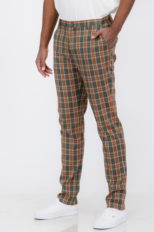 Mens Plaid Trouser Pants