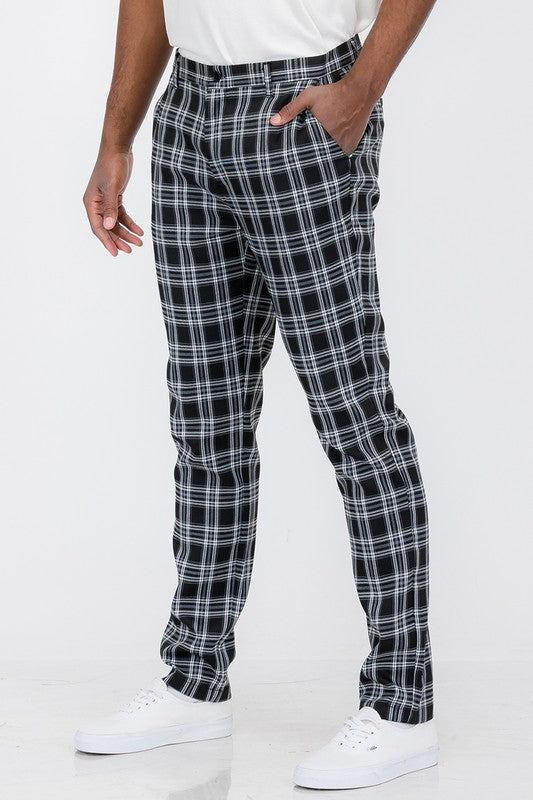 Mens Plaid Trouser Pants