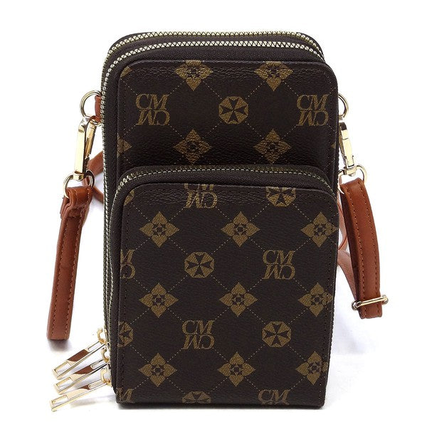 Monogrammed Crossbody Bag Cell Phone Purse