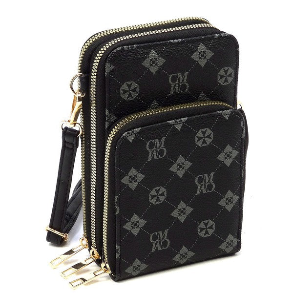 Monogrammed Crossbody Bag Cell Phone Purse