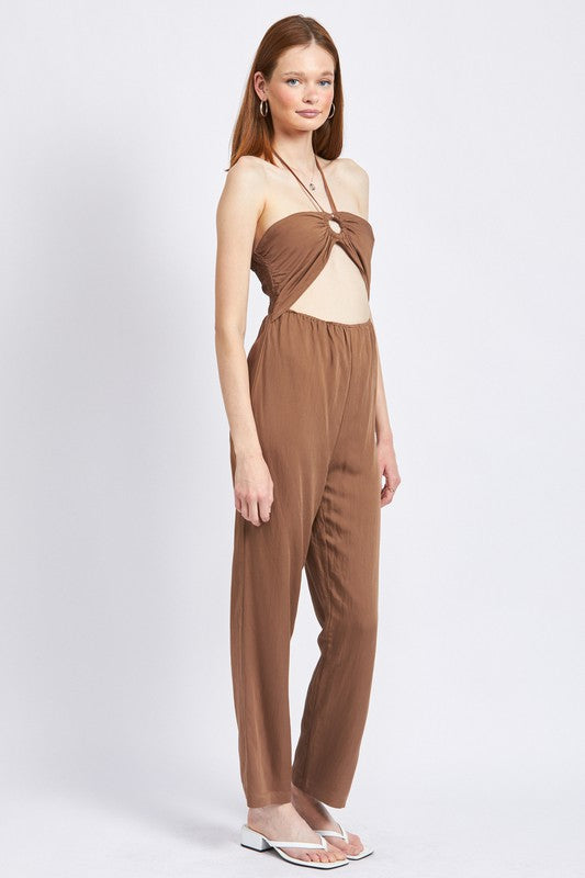 BANDEAU HALTER NECK JUMPSUIT