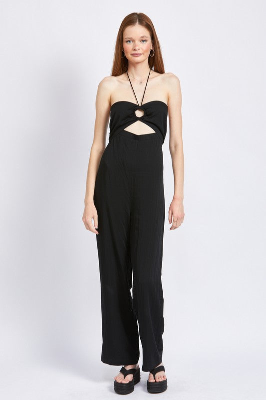 BANDEAU HALTER NECK JUMPSUIT