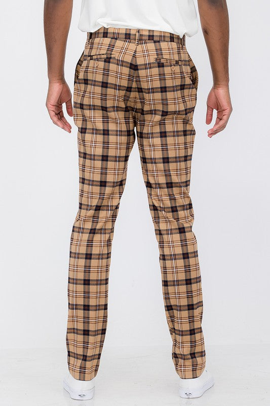 Weiv Mens Plaid Trouser Pants